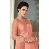 Peach Color Oracle Silk Embroidery Work Party Wear Designer Saree -5025159278