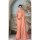 Peach Color Oracle Silk Embroidery Work Party Wear Designer Saree -5025159278