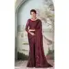 Dark Wine Color Gucci Silk Embroidery Work Party Wear Designer Saree -5025159280