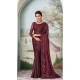 Dark Wine Color Gucci Silk Embroidery Work Party Wear Designer Saree -5025159280