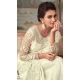 Cream Color Glorious Silk Embroidery Work Party Wear Designer Saree -5025159281
