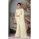 Cream Color Glorious Silk Embroidery Work Party Wear Designer Saree -5025159281