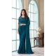 Blue Color Rainbow Silk Embroidery Work Party Wear Designer Saree -5025159282