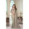 Grey Color Oracle Silk Embroidery Work Party Wear Designer Saree -5025159283