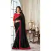 Black Color Glass Silk Embroidery Work Party Wear Designer Saree -5025159284