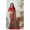 Brown Color Milano Silk Embroidery Work Party Wear Designer Saree -5025159285