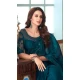 Blue Color Glass Silk Embroidery Work Party Wear Designer Saree -5025159286