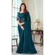 Blue Color Glass Silk Embroidery Work Party Wear Designer Saree -5025159286