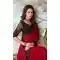 Red Color Roman Pattern Silk Embroidery Work Party Wear Designer Saree -5025159287