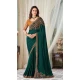 Bottle Green Color Milano Silk Embroidery Work Party Wear Designer Saree -5025159289