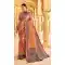 Rust Color Silk Kanjivaram Tissue And Khatli Work Designer Wear Saree -5053159493