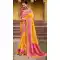 Yellow And Pink Color Dola Viscos Embroidery Work Bridal Wedding Wear Saree -5054159512