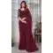 Wine Color Soft Satin Organza Sequins Work Party Wear Saree -5057159527
