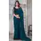 Teal Color Soft Satin Organza Sequins Work Party Wear Saree -5057159528