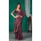 Wine Color Jimmy Silk Golden Dori Work Party Function Wear Saree -5058159531