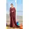 Maroon Color Georgette Foil Print Work Casual Party Wear Saree -5064159571