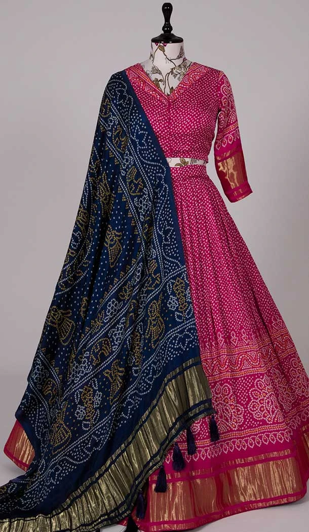 Pink Color Gaji Silk Digital Print Work Function Wear Lehenga Choli -5078159663