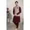 Printed Work Maroon Color Art Silk Men's Kurta Pajama With Jacket -5081159680