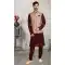 Traditional Wear Maroon Color Art Silk Printed Work Men's Kurta Pajama With Jacket -5081159681