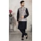 Art Silk Black Color Printed Work Men's Kurta Pajama With Jacket -5081159683