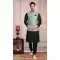 Printed Work Green Color Art Silk Men's Kurta Pajama With Jacket -5081159688