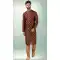 Brown Color Art Silk Printed Work Traditional Wear Men's Kurta Pajama -508219720
