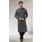 Navy Blue Color Art Silk Printed Work Traditional Wear Men's Kurta Pajama -508219721