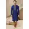 Blue Color Banarasi Art Silk Mirror Work Traditional Wear Men's Kurta Pajama -5083159730