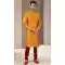 Fire Color Banarasi Art Silk Mirror Work Traditional Wear Men's Kurta Pajama -5083159731