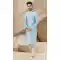 Sky Blue Color Banarasi Art Silk Mirror Work Traditional Wear Men's Kurta Pajama -5083159735