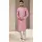 Pink Color Banarasi Art Silk Mirror Work Traditional Wear Men's Kurta Pajama -5083159736