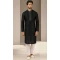 Banarasi Art Silk Black Color Mirror Work Traditional Wear Men's Kurta Pajama -5083159749