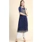 Navy Blue Color Rayon Foil With Mirror Work Party Wear Readymade Kurti-5089159781