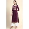 Wine Color Rayon Foil With Mirror Work Party Wear Readymade Kurti-5089159782