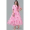 Pink Color Georgette Digital Print Work Readymade Gown Dress -5090159784