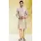 Cream Color Jacquard Butti Work Function Wear Designer Men's Kurta Pajama -5091159792