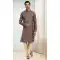 Coffee Color Jacquard Butti Work Function Wear Designer Men's Kurta Pajama -5091159795