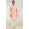 Peach Color Jacquard Symbol Design Work Party Wear Men's Kurta Pajama -5092159796