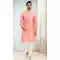 Light Pink Color Jacquard Symbol Design Work Party Wear Men's Kurta Pajama -5092159797