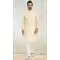 Cream Color Jacquard Symbol Design Work Party Wear Men's Kurta Pajama -5092159803
