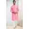 Pink Color Silk Embroidery Work Function Wear Men's Kurta Pajama -5093159809