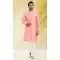 Peach Color Silk Embroidery Work Function Wear Men's Kurta Pajama -5093159810