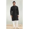 Black Color Silk Embroidery Work Function Wear Men's Kurta Pajama -5093159814