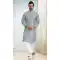 Grey Color Silk Embroidery Work Function Wear Men's Kurta Pajama -5093159817