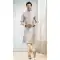 Grey Color Jacquard Self Work Function Wear Men's Kurta Pajama -5106159854