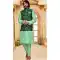 Art Silk Pista Green Color Self Work Function Wear Men's Kurta Pajama With Jacket -5109159896