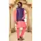 Pink Color Art Silk Self Work Function Wear Men's Kurta Pajama With Jacket -5109159898