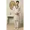 Art Silk Cream Color Sequins Work Wedding Wear Men's Semi Indo Western -5119159972