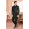 Bottle Green Color Art Silk Sequins Work Wedding Wear Men's Semi Indo Western -5119159990