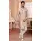 Zari Work Cream Color Jacquard Semi-Silk Brocade Wedding Wear Men's Semi Indo Western -5120160012